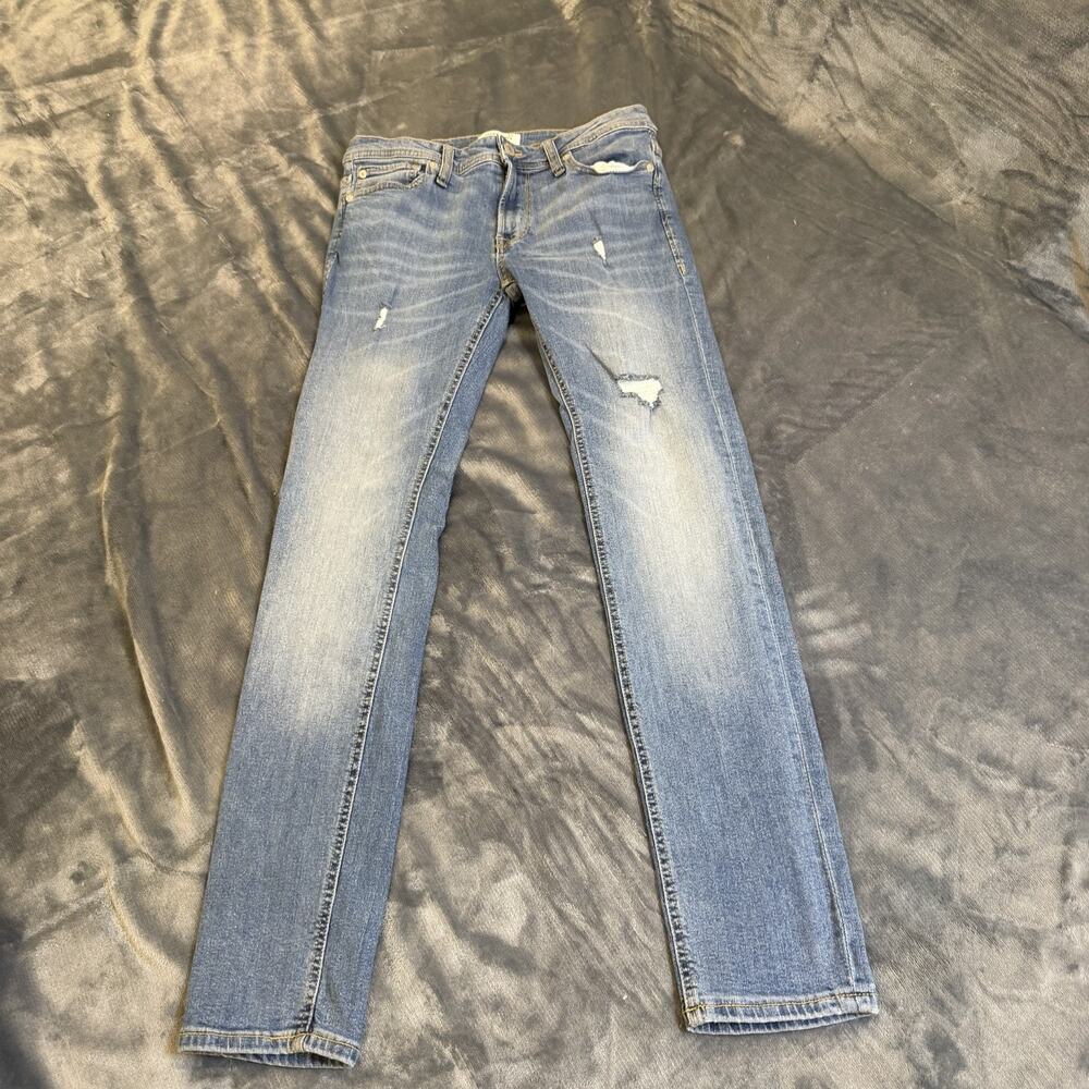 Jack & Jones Men Liam Original Skinny Jeans 30x30 blue Distressed Ripped Denim